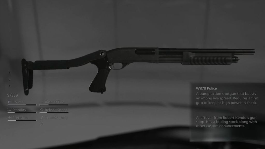 Resident Evil Requiem W870 Police Weapon