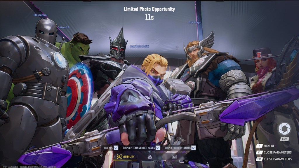 Taking photo with players and NPCS in Marvel Rivals