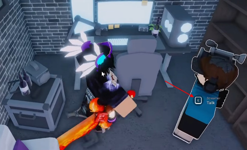 Talk to Streamer NPC