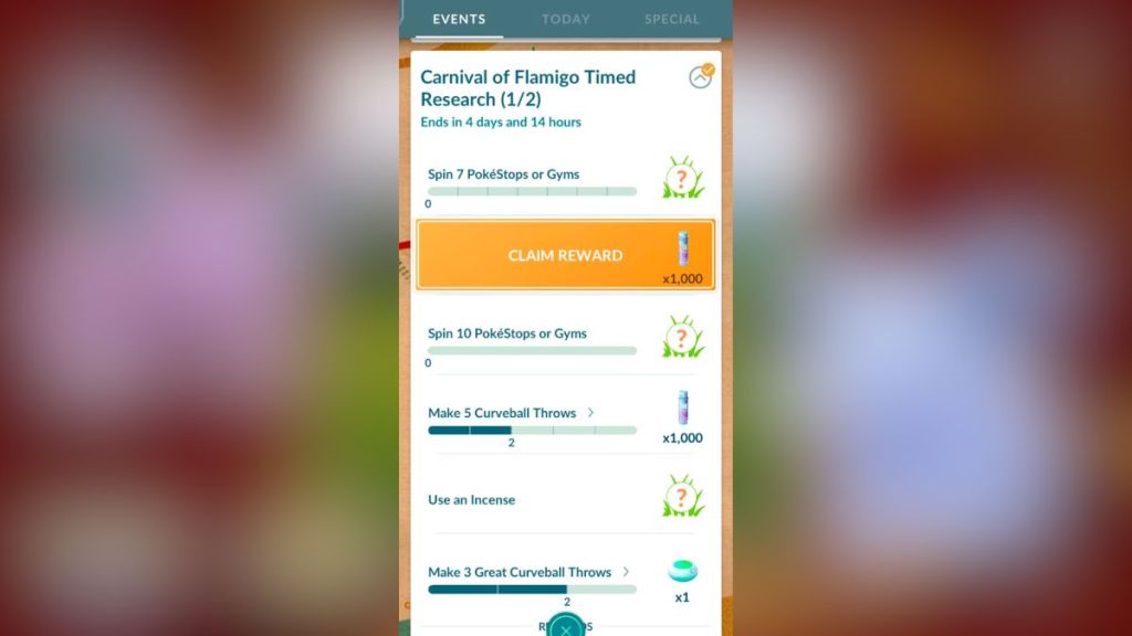 Timed Research in Pokemon Go
