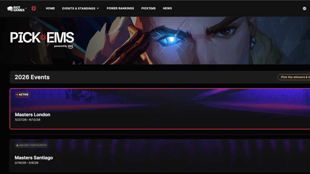 Valorant Pick'Ems website