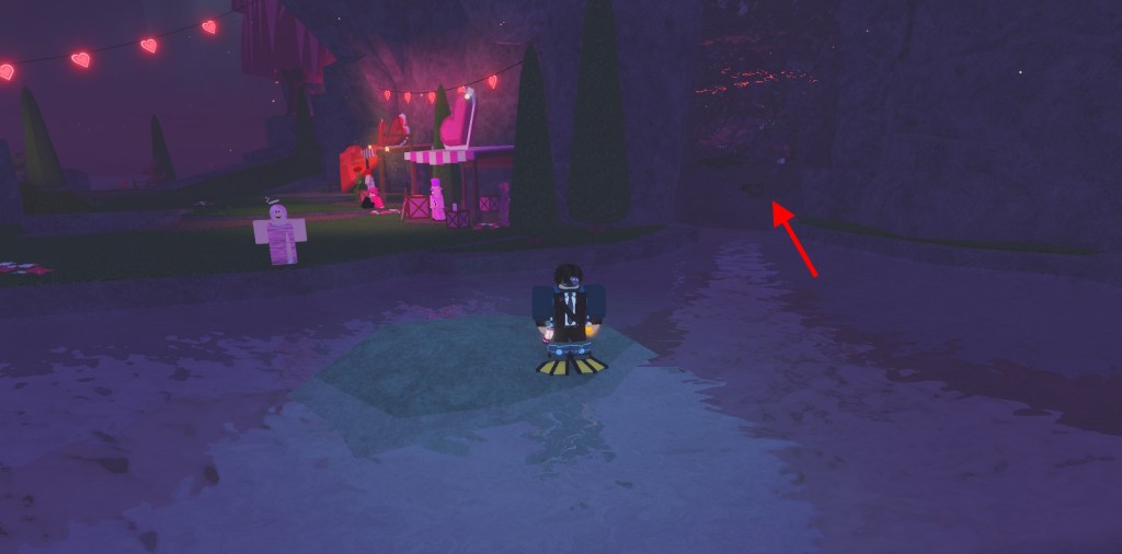 Way to secret cave in Sweetheart Shores Valentines Event