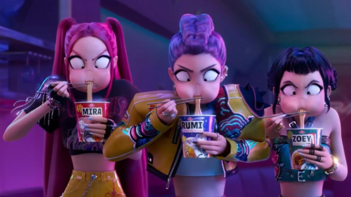 Rumi, Zoey and Mira in Kpop Demon Hunters