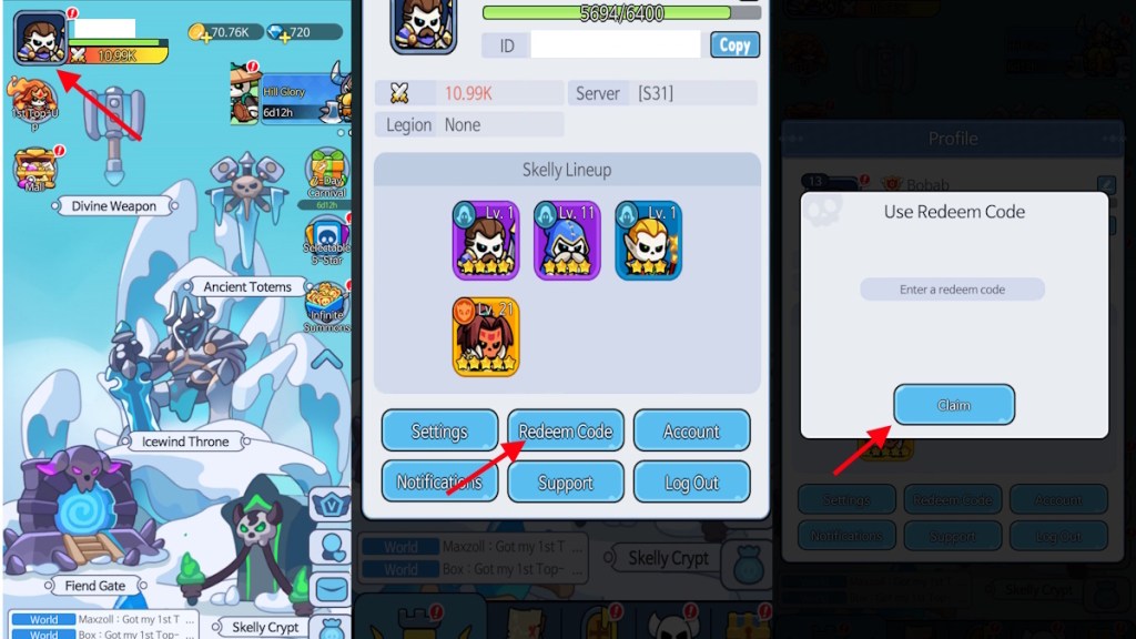 redeem Skull Up codes