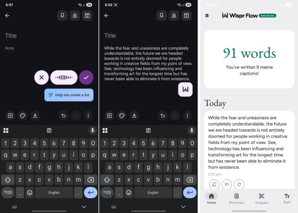 testing wispr flow on android