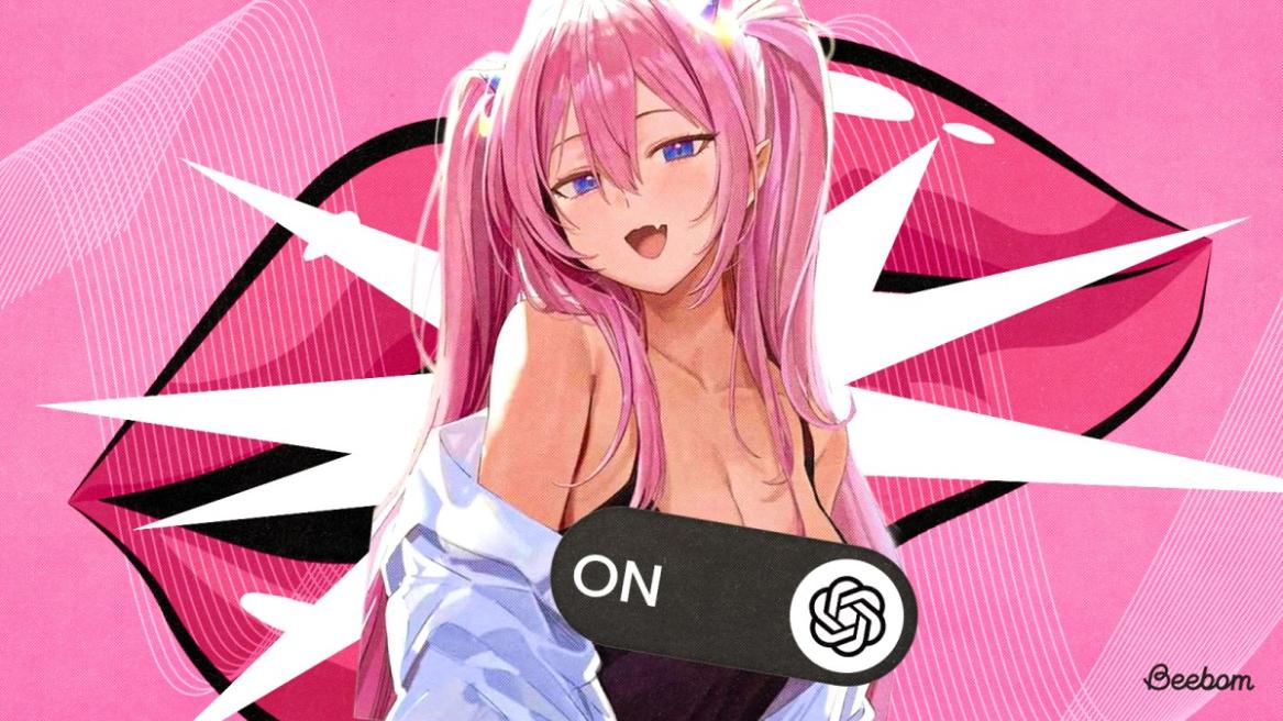 Animated image of an anime girl with ChatGPT logo at the bottom