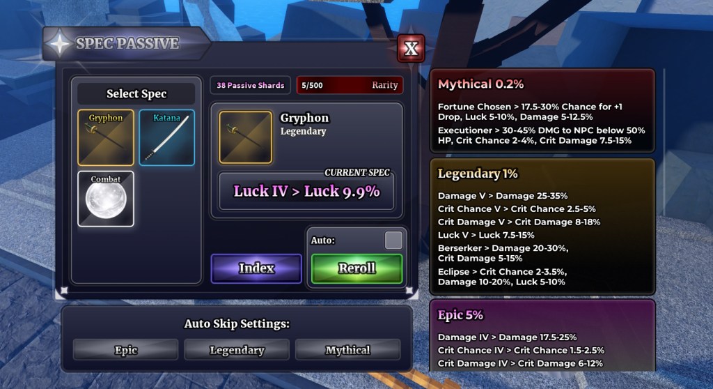 Apply Spec Passive on weapons and styles