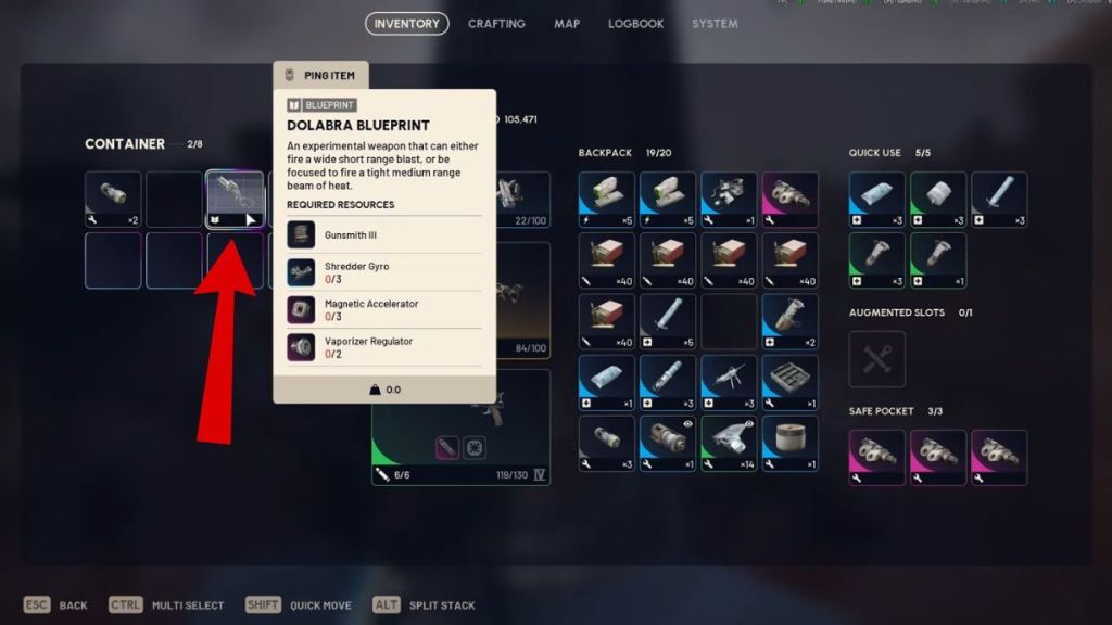 Arc Raiders Dolabra Blueprint Assessor