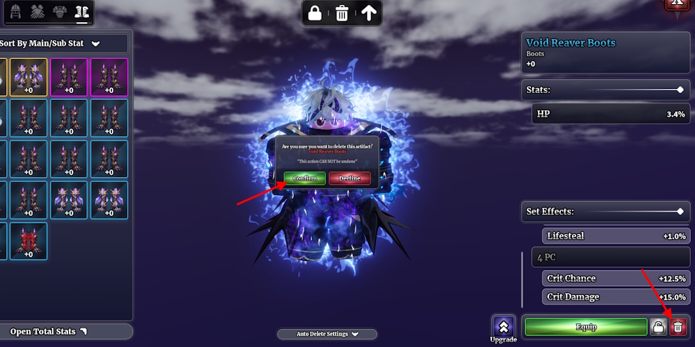 Artifacts delete for dust Sailor Piece