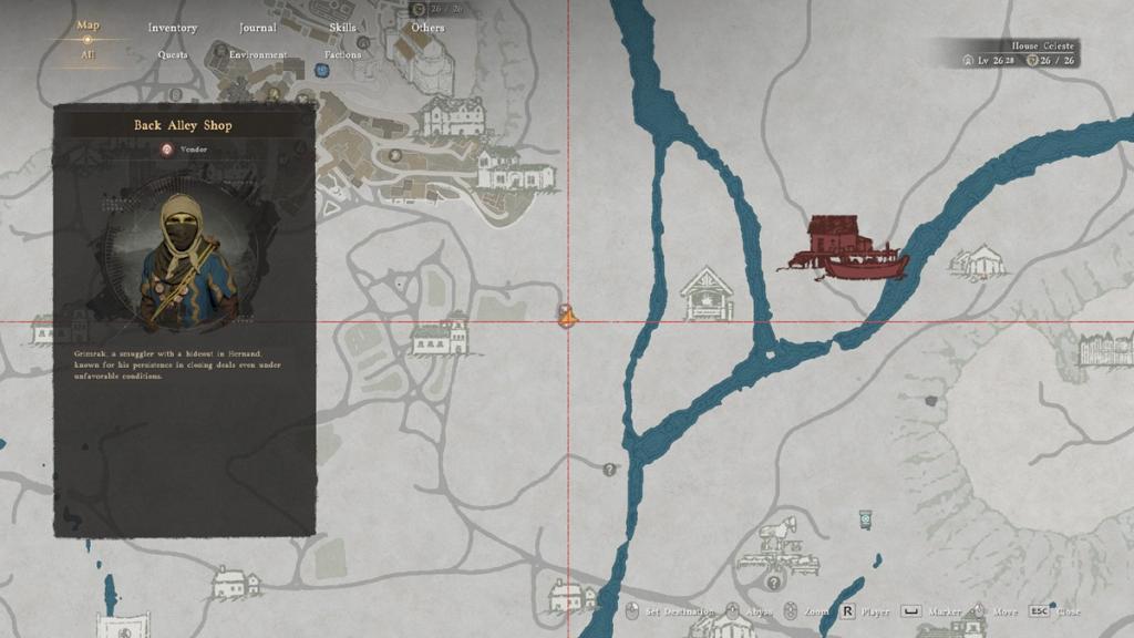 Back alley shop location Hernand City Crimson Desert