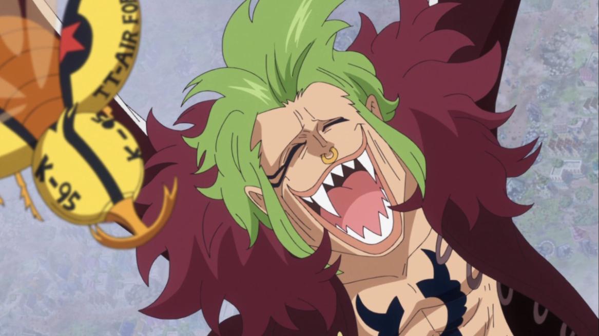 Bartolomeo celebrating in One Piece anime