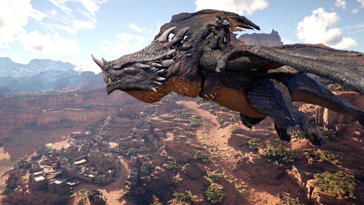 Dragon flying in Crimson Desert