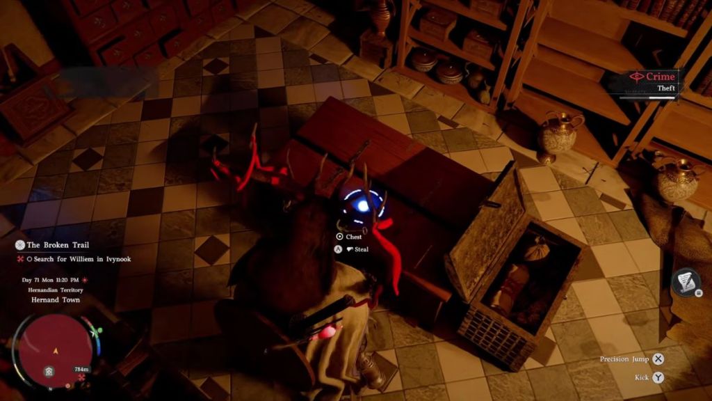 Stealing from a chest in Crimson Desert