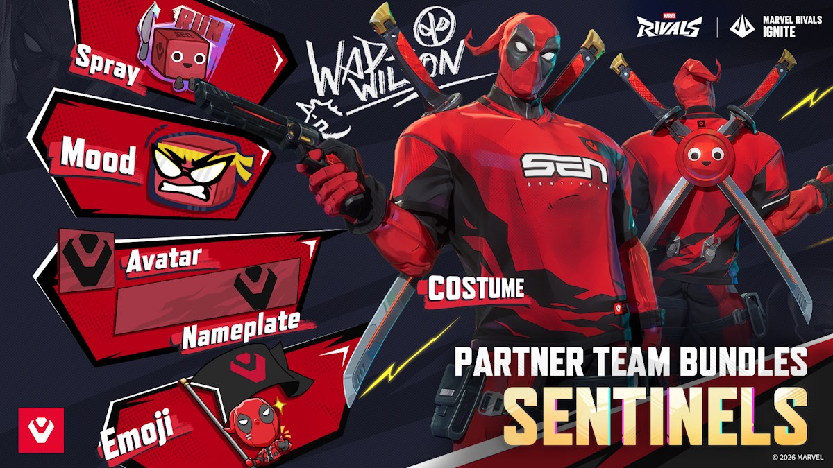 Deadpool Sentinel esports team skin in Marvel Rivals