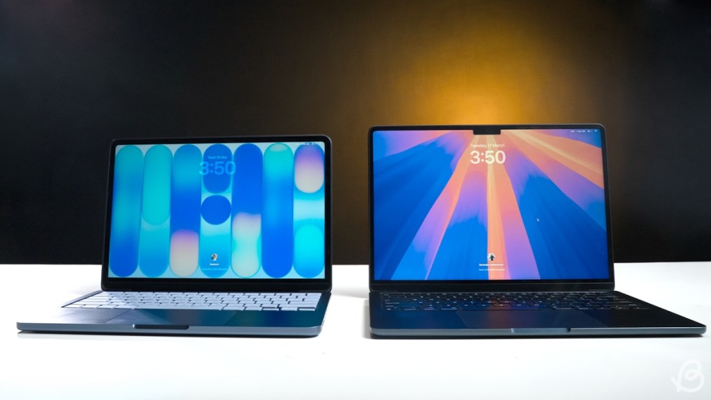 Display comparison next to the MacBook Air
