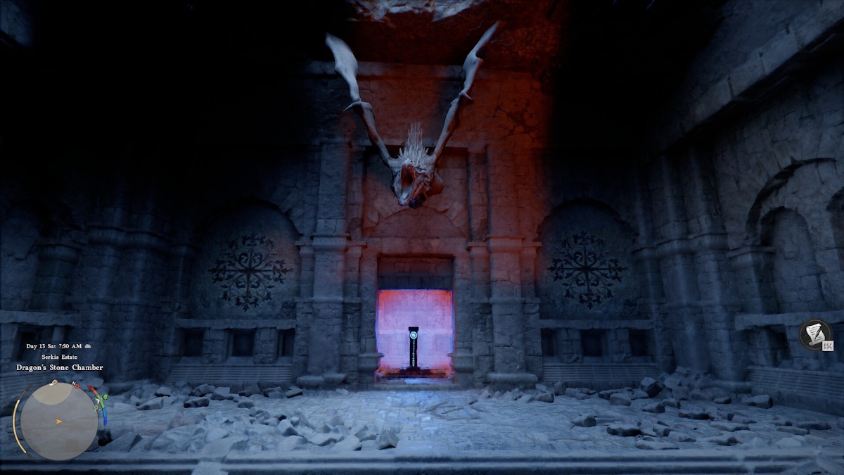 Rompecabezas del mural de la Cámara de Piedra del Dragón resuelto en Crimson Desert
