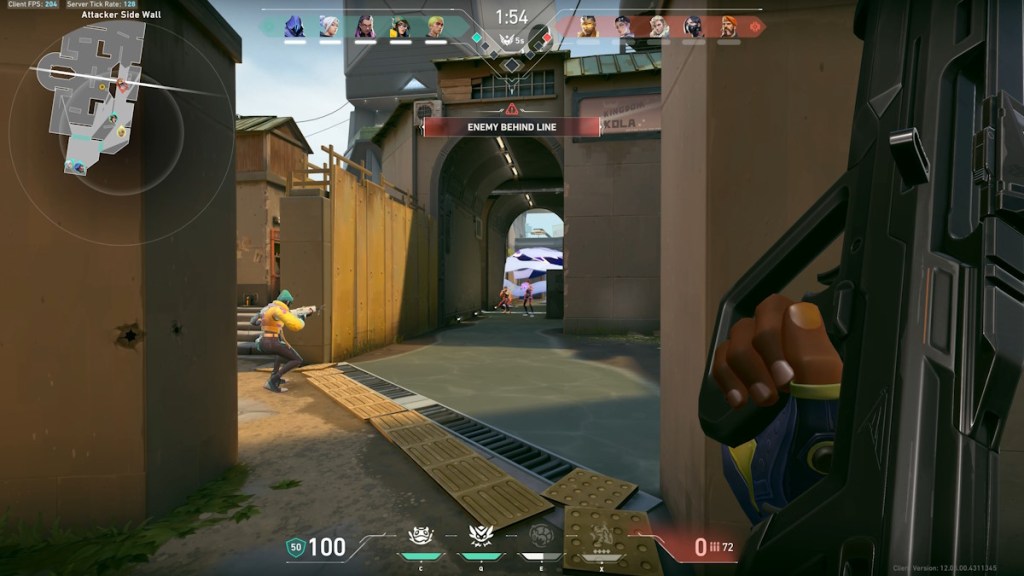 Enemy pushing wall indicator