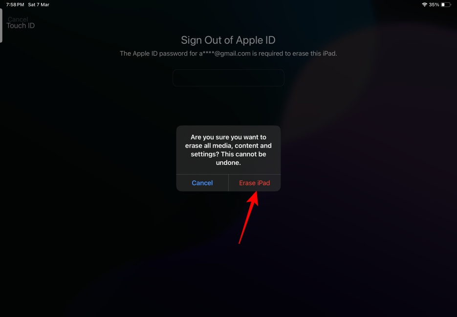 Erase iPad from the Lockscreen