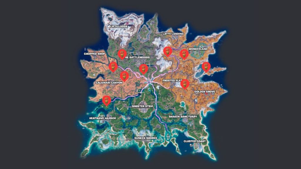 Fortnite Chapter 7 Season 3 Boss Locations