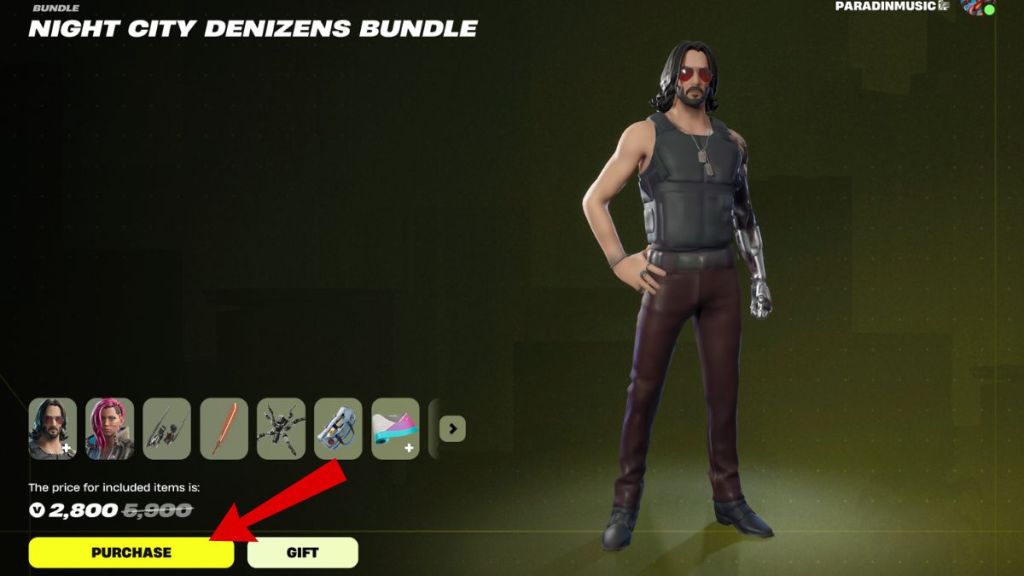 Fortnite Cyberpunk 2077 Night Denizens Bundle