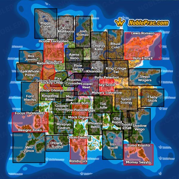 Fortnite Global Championship 2026 Duos Team drop locations