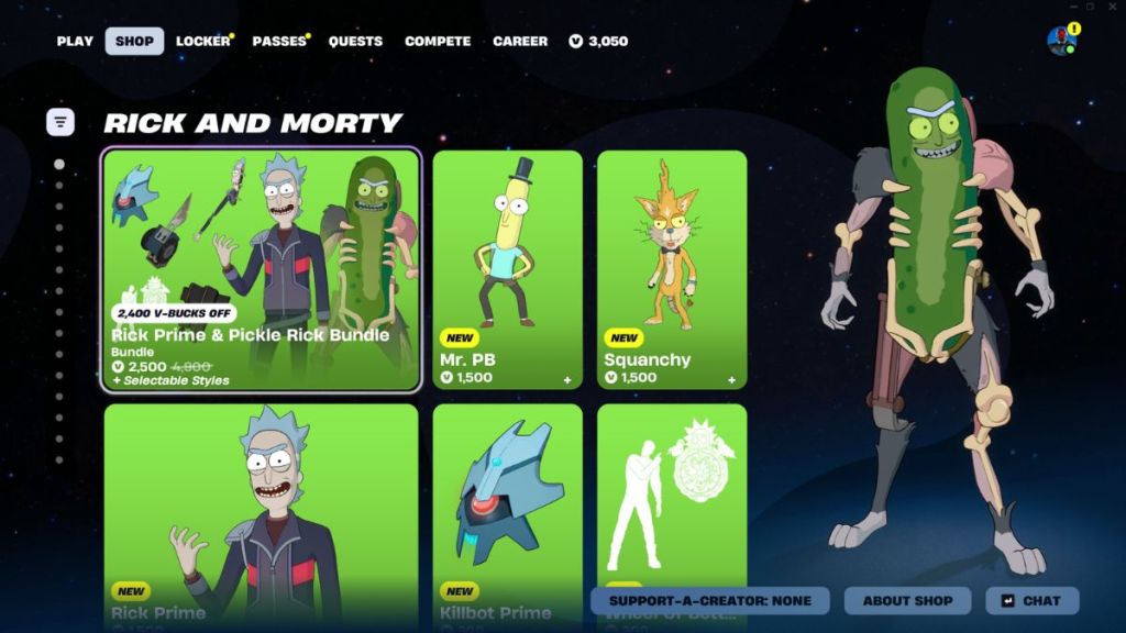 Fortnite Pickle Rick Item Shop