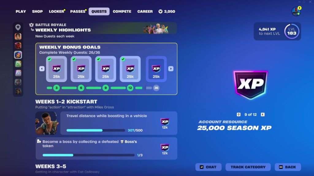 Fortnite Weekly Quests Battle Pass