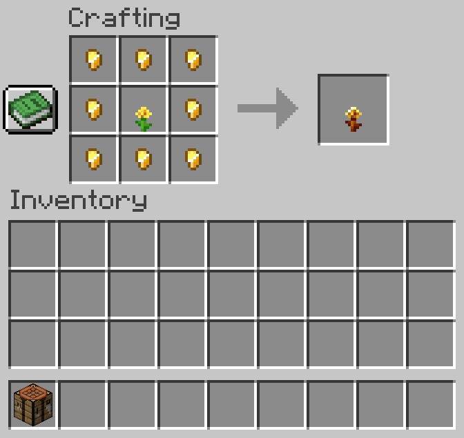 Golden Dandelion Minecraft Recipe