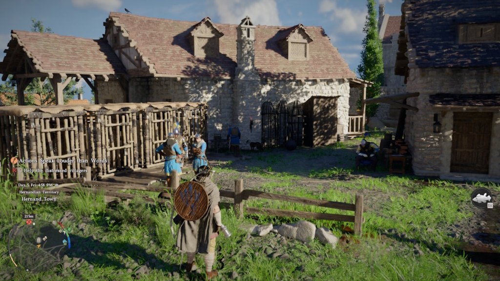 Kliff standing near the Hernand Constabulary in Crimson Desert