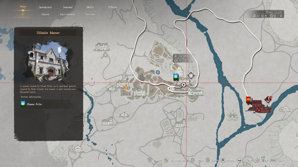 Hillside manor location in Crimson Desert