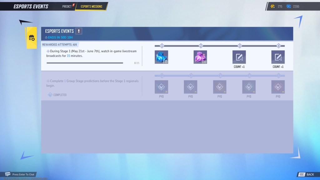 Marvel Rivals Esports Missions Rewards