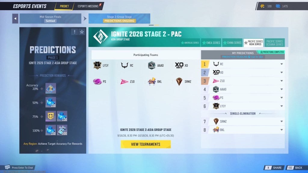 Marvel Rivals Ignite 2026 stage 2 group stage Pacific Asia series predictions