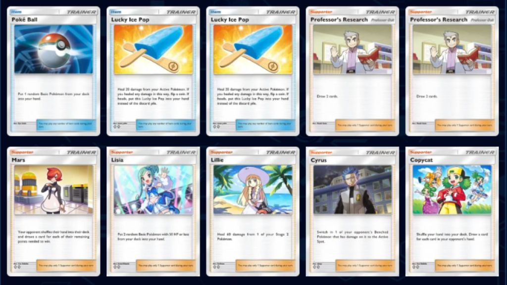 Support cards in Mega Gengar EX Deck in Pokemon TCG Pocket