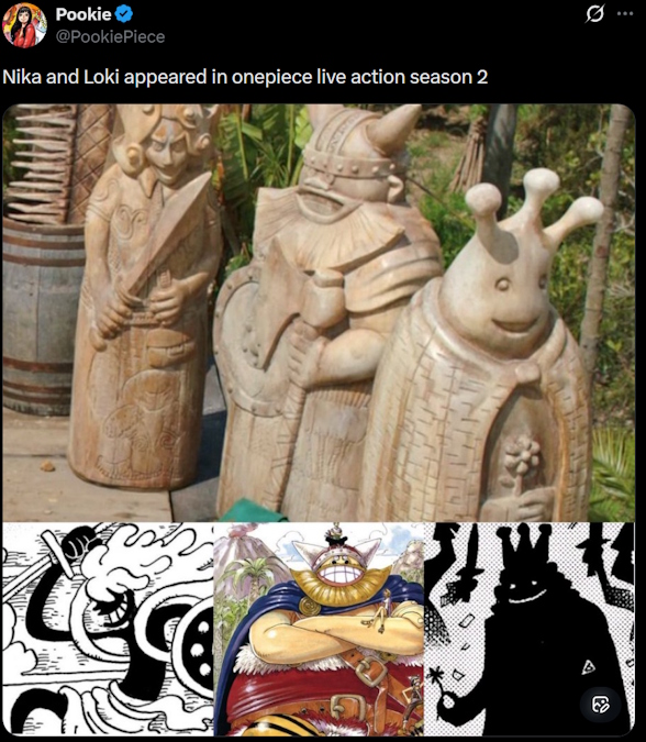 Nika and Prince Loki statues in One Piece live action
