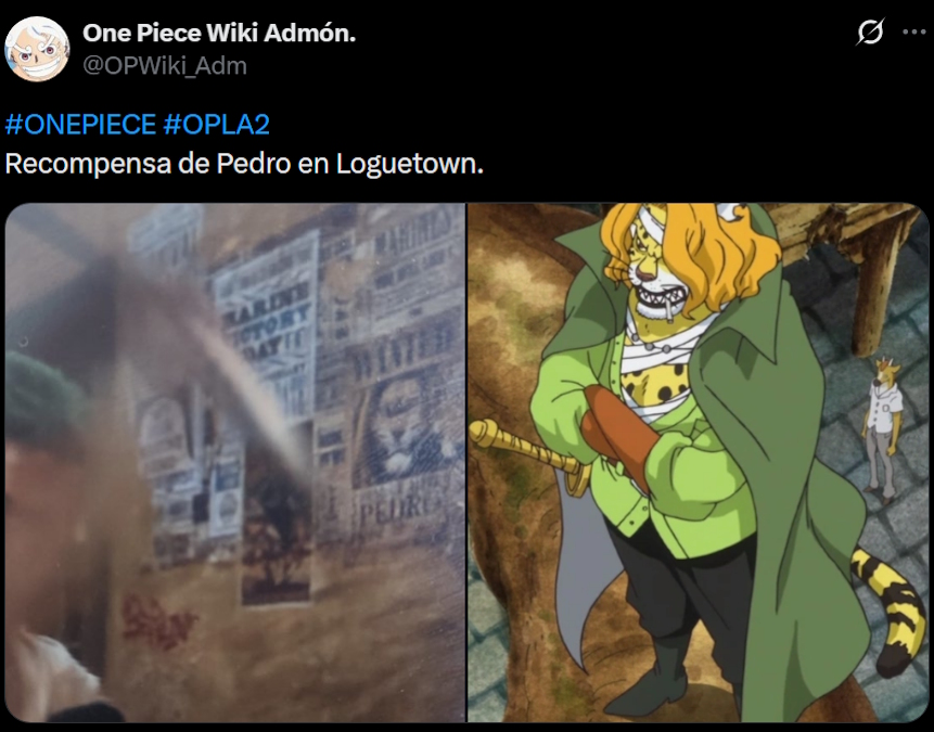 Pedro's bounty poster in One Piece live-action
