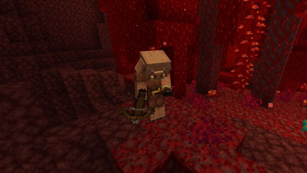 Piglin Interaction in Minecraft Golden Dandelion