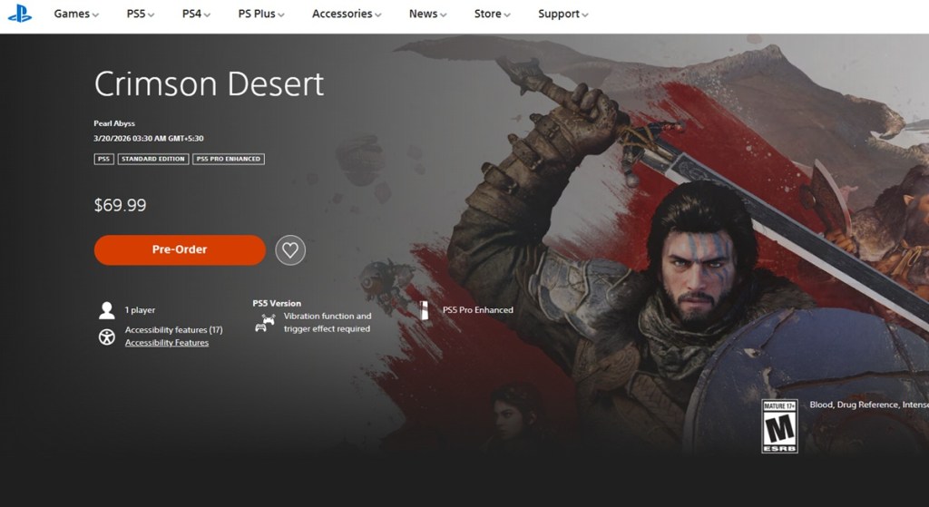 Preload Crimson Desert on Playstation 5