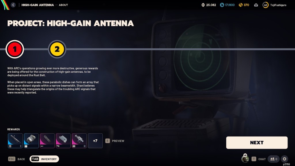 Project High Gain Antenna in Arc Raiders