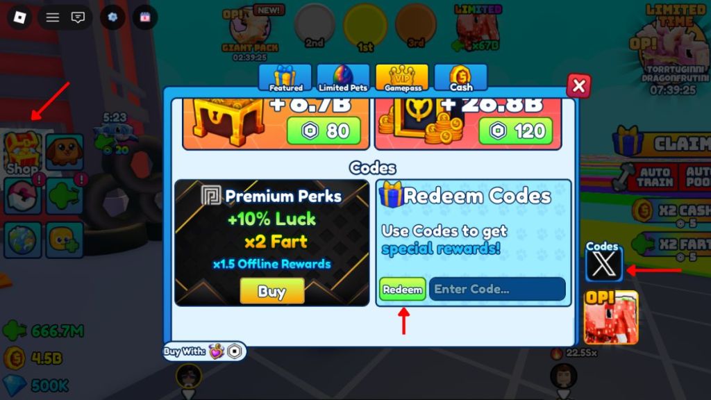 Redeem Fart Training Codes