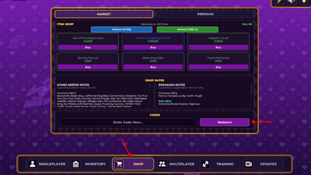 Redeem JoJo's Bizarre Incremental Codes