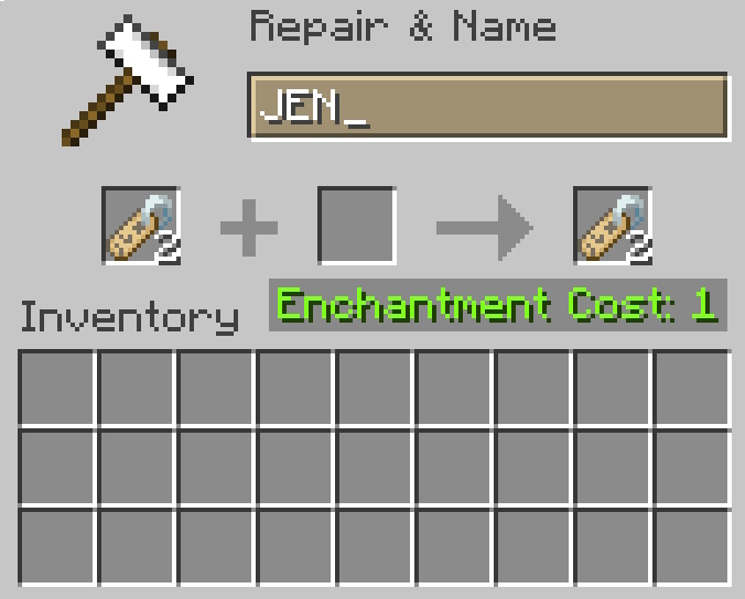 Renaming a Nametag in Minecraft