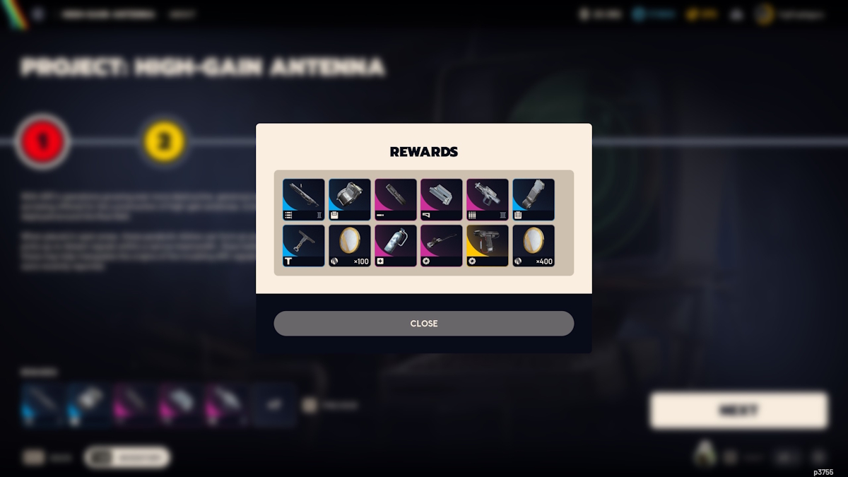 Rewards for completing the Project High Gain Antenna in Arc Raiders
