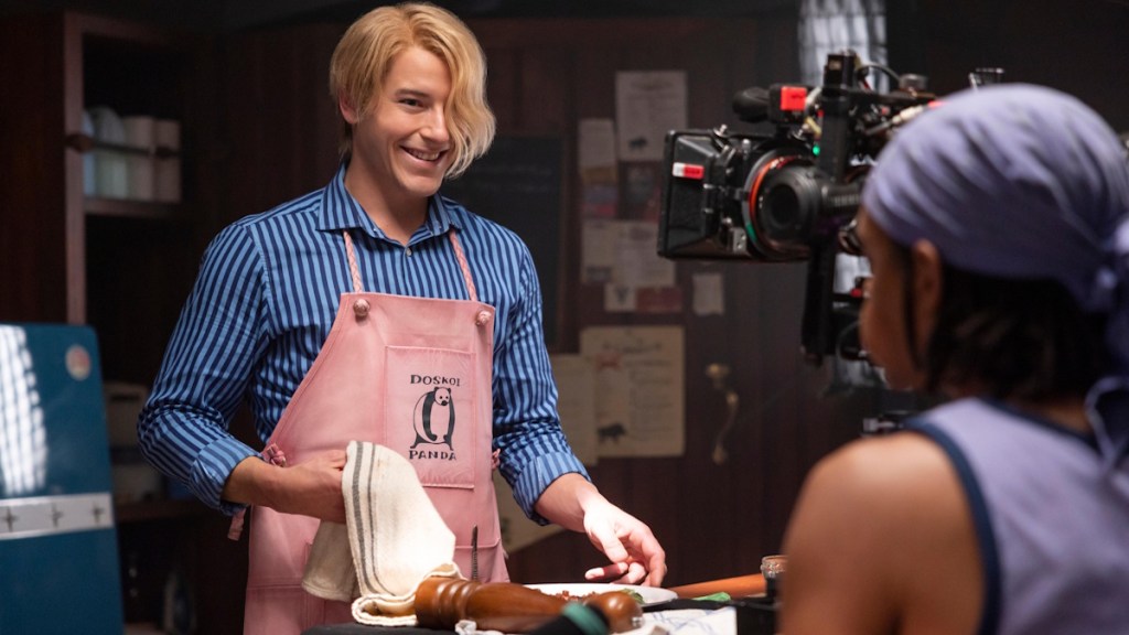 Sanji wearing a Doskoi Panda Apron