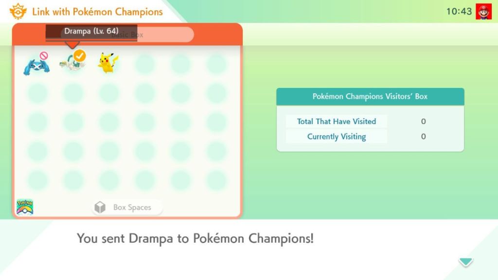 Send Pokemon from HOME to Champions