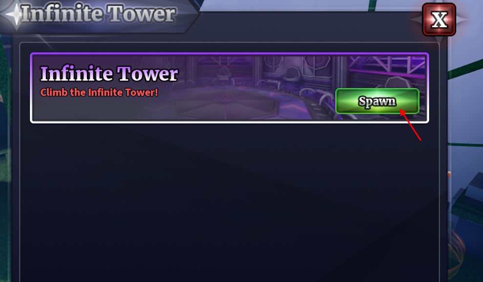 Spawn Infinite Tower portal