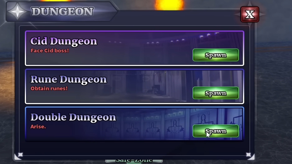 Spawn dungeon in Sailor Piece