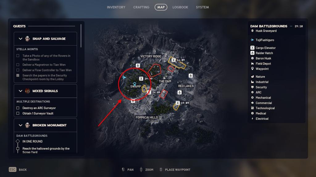 Swamp region in Arc Raiders