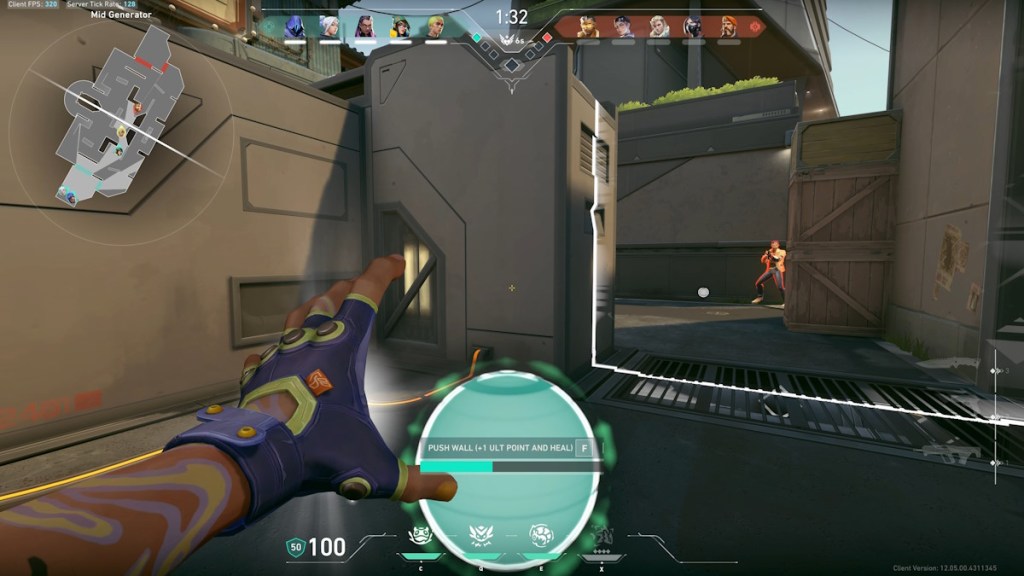 Take orbs to push walls in Knockout