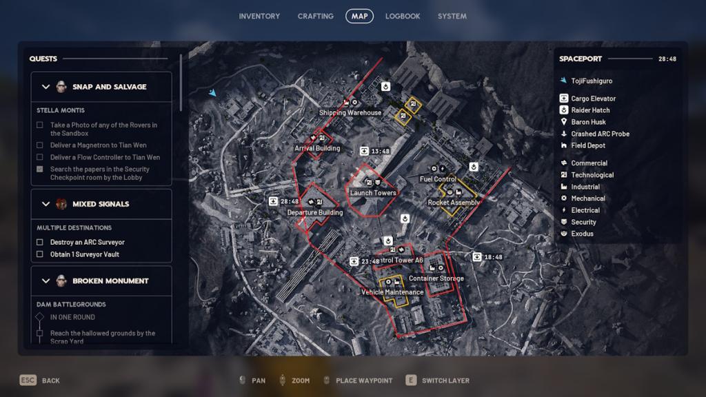 The walls area in Spaceport in Arc Raiders