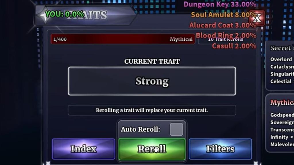 Trait Reroll option